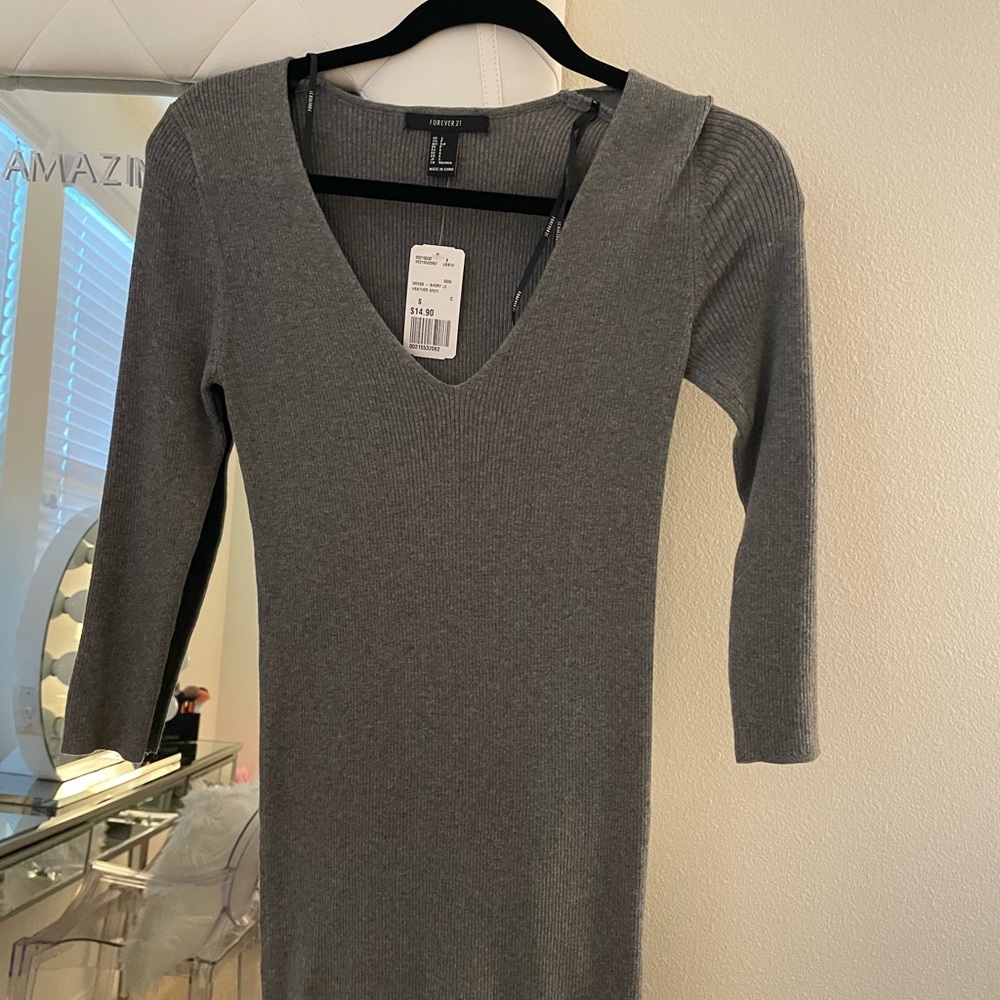 MAJOR CLOSET SALE. MORE TO COME. Long sleeved grey sweater dress.
